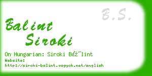 balint siroki business card